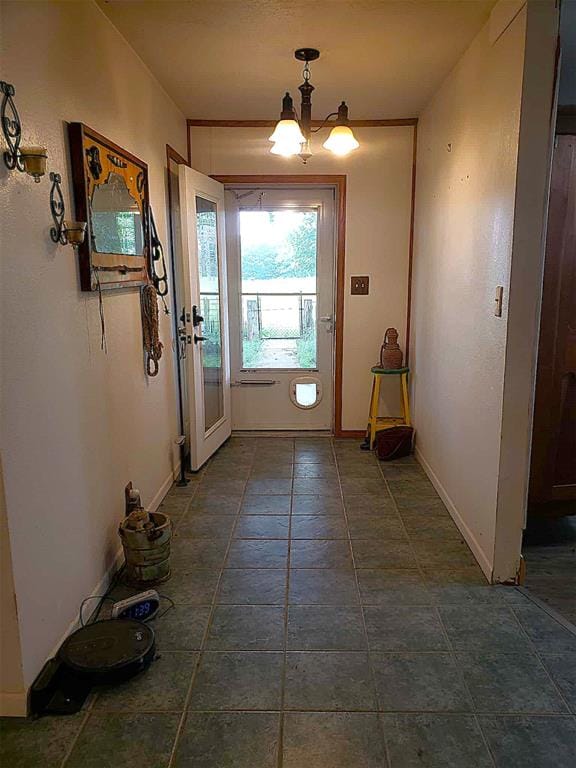14452 Ns 3630th Rd, Sasakwa, OK 74867 - entryway featuring a chandelier and baseboards
