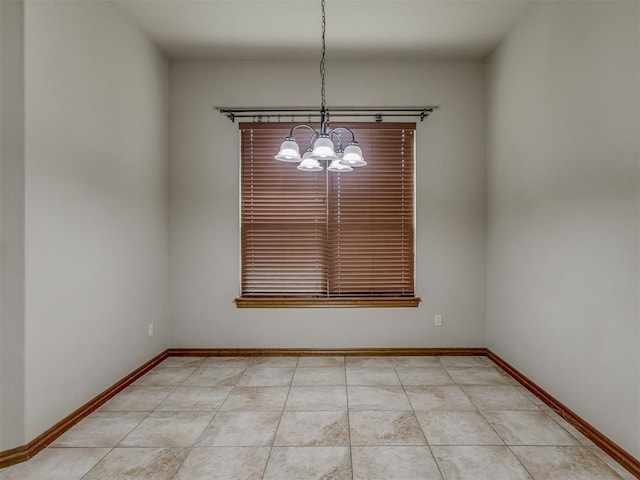 1960 Bermuda Dr, Newcastle, OK 73065 - unfurnished room featuring a chandelier and baseboards