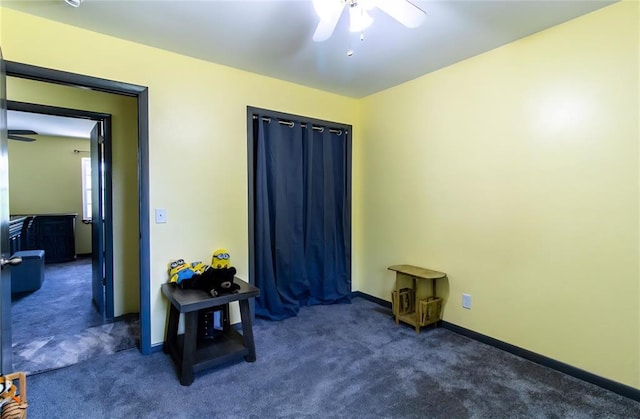 330917 E 940th Rd, Wellston, OK 74881 - spare room with carpet floors, ceiling fan, and baseboards