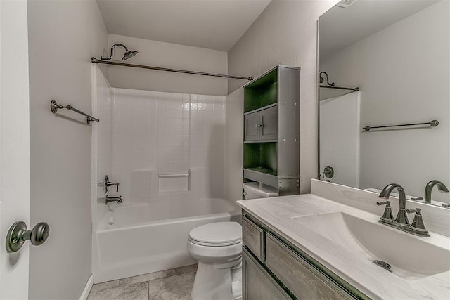 4108 NW 154th St, Edmond, OK 73013 - bathroom featuring vanity, toilet, bathing tub / shower combination, and baseboards