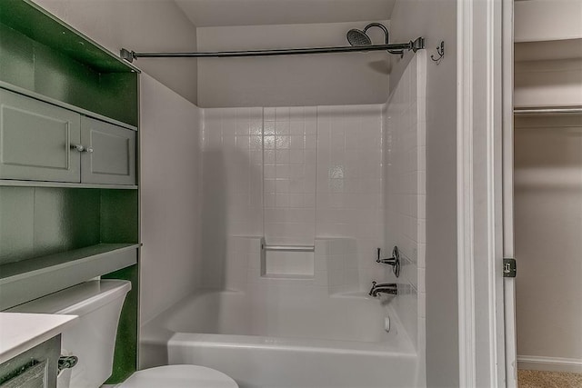 4108 NW 154th St, Edmond, OK 73013 - full bathroom with shower / washtub combination, toilet, vanity, and baseboards