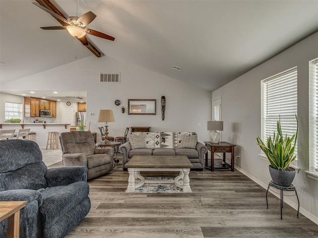 1466 County Rd 1188, Tuttle, OK 73089 - living area with ceiling fan and wood finished floors