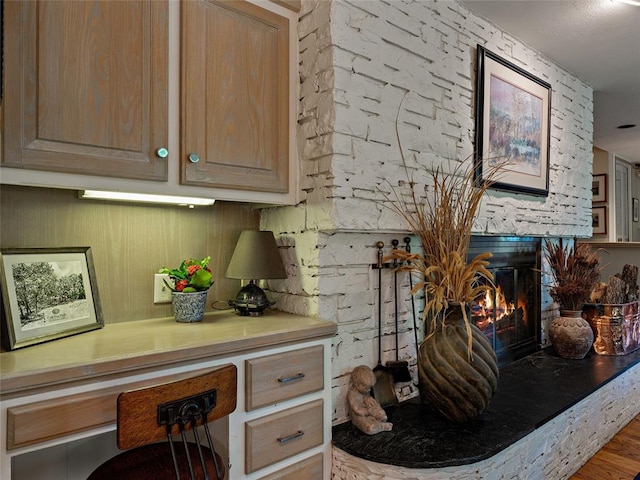 2901 NE 122nd St, Edmond, OK 73013 - detailed view of a lit fireplace