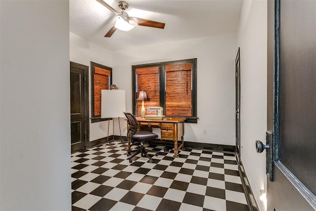 1217 NW 44th St, Oklahoma City, OK 73118 - office space with dark flooring and ceiling fan