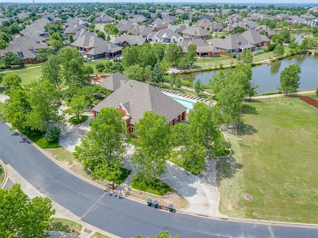 4401 Cannon Dr, Norman, OK 73072 - aerial view of property and surrounding area featuring a nearby body of water and nearby suburban area
