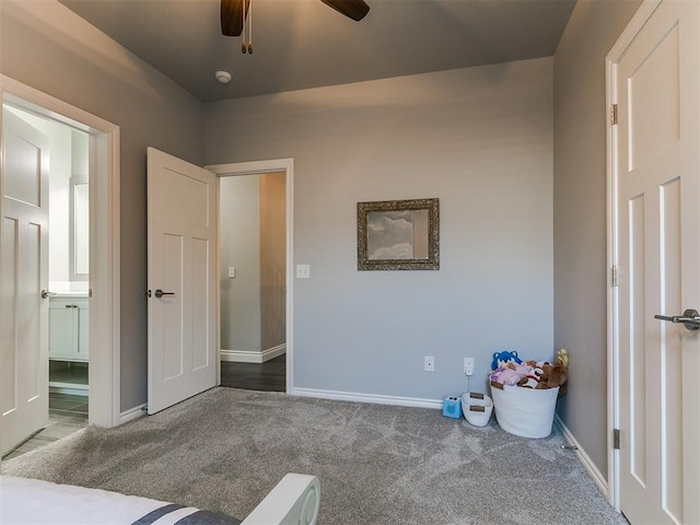 4133 Carmina Dr, Edmond, OK 73034 - unfurnished bedroom with carpet floors, baseboards, and ensuite bathroom