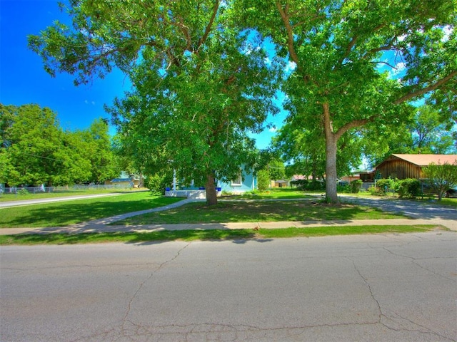 obstructed view of property featuring a front yard