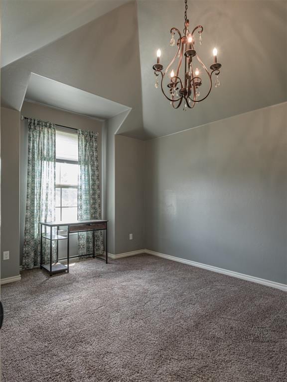2145 Sycamore Creek Ave, Yukon, OK 73099 - bonus room featuring carpet, baseboards, and a chandelier