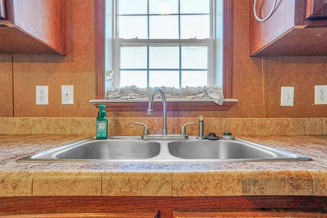 20930 E 1060th Rd, Canute, OK 73626 - kitchen with a sink, light countertops, and backsplash