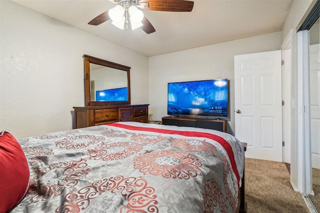 1721 Park View Pl, Edmond, OK 73003 - carpeted bedroom featuring ceiling fan