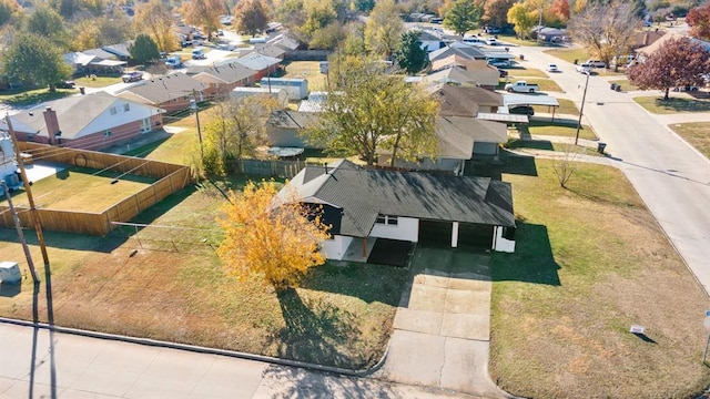 aerial view of residential area
