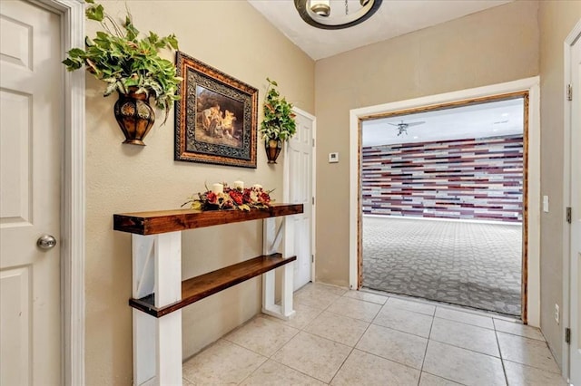 1126 SW 19th St, Oklahoma City, OK 73108 - hall featuring light tile patterned flooring and light colored carpet