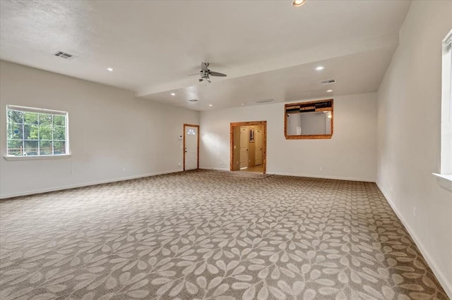 1126 SW 19th St, Oklahoma City, OK 73108 - carpeted spare room with a ceiling fan, baseboards, and recessed lighting