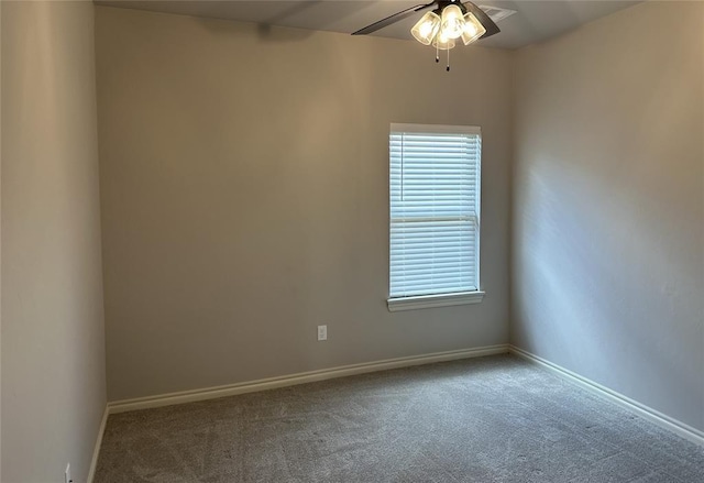 14709 Chambord Dr, Yukon, OK 73099 - unfurnished room with ceiling fan, carpet floors, baseboards, and plenty of natural light
