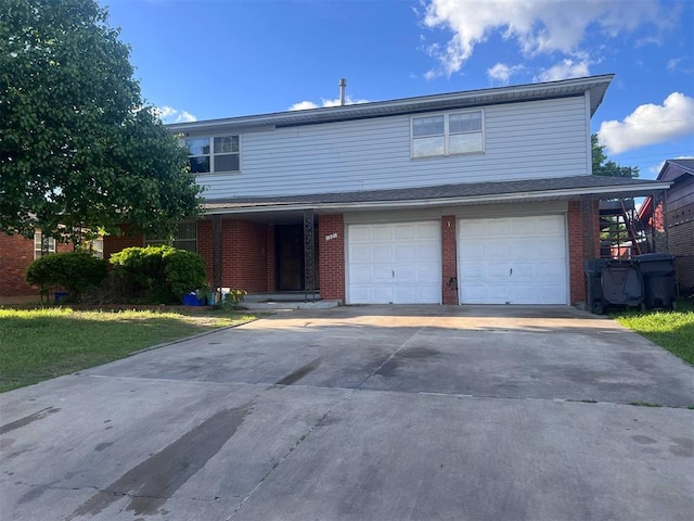 1321 SW 62nd St, Oklahoma City, OK 73159 - traditional home featuring an attached garage, brick siding, and concrete driveway