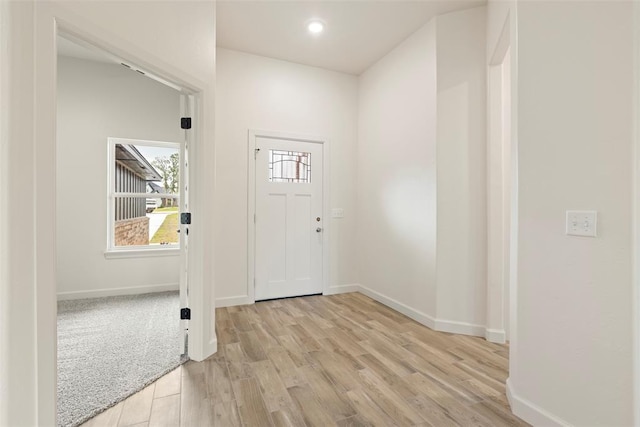 3000 Road Runner Ct, Guthrie, OK 73044 - entryway with light wood-style flooring, baseboards, and recessed lighting
