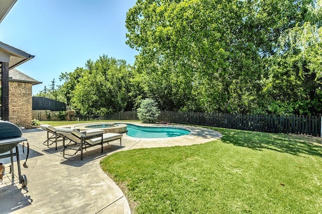 19633 Stratmore Way, Edmond, OK 73012 - view of pool with a patio and a pool with connected hot tub