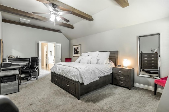 19633 Stratmore Way, Edmond, OK 73012 - bedroom featuring light carpet, baseboards, connected bathroom, a ceiling fan, and an office area
