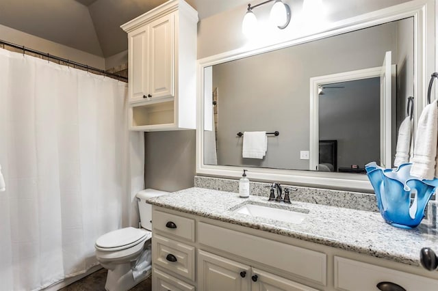 19633 Stratmore Way, Edmond, OK 73012 - full bath with vanity, toilet, and a shower with curtain