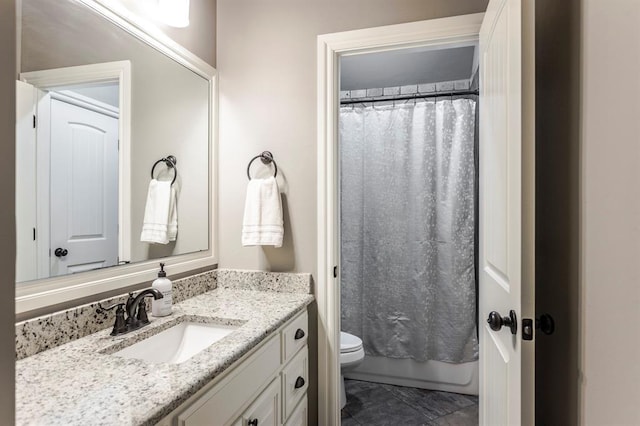 19633 Stratmore Way, Edmond, OK 73012 - full bathroom with vanity, toilet, and tile patterned flooring