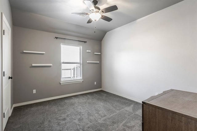 19633 Stratmore Way, Edmond, OK 73012 - carpeted spare room with a ceiling fan, baseboards, and lofted ceiling