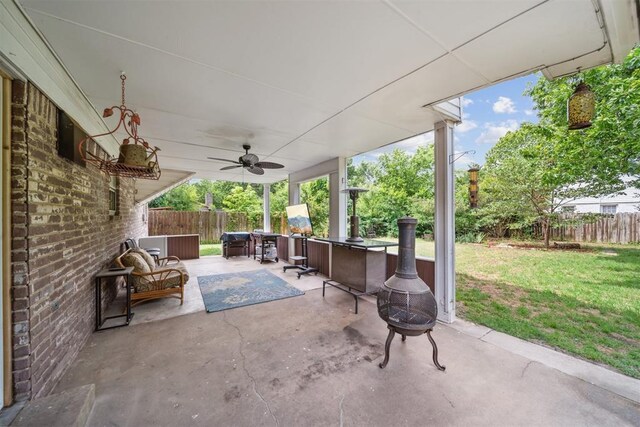 700 Nancy Lynn Ter, Norman, OK 73069 - view of patio featuring a ceiling fan