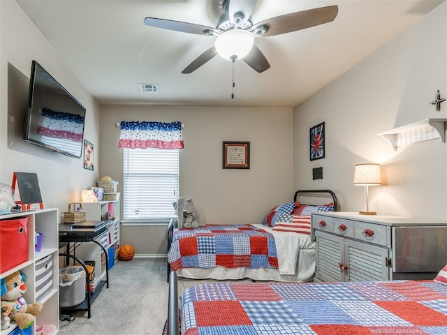 419 NE 23rd Ter, Newcastle, OK 73065 - carpeted bedroom featuring baseboards and a ceiling fan
