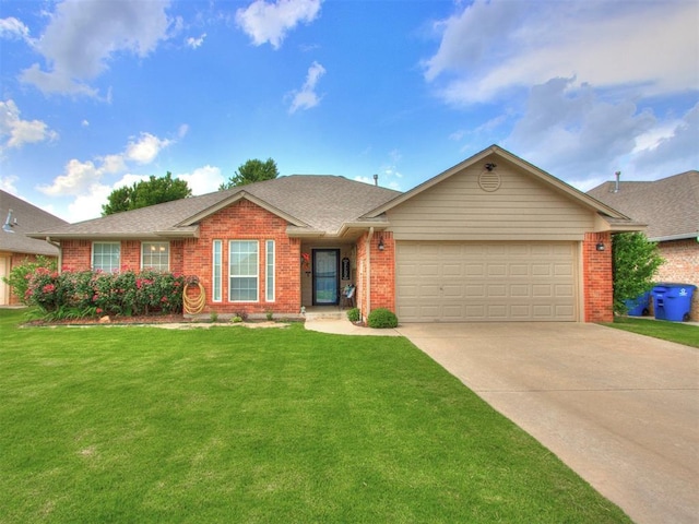 419 NE 23rd Ter, Newcastle, OK 73065 - single story home featuring brick siding, driveway, a garage, and a front lawn