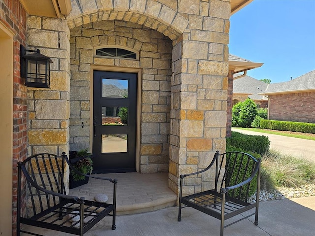 5608 NW 127th St, Oklahoma City, OK 73142 - view of exterior entry with stone siding