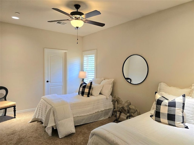 5608 NW 127th St, Oklahoma City, OK 73142 - bedroom featuring carpet, baseboards, and a ceiling fan
