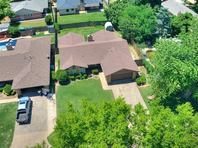 aerial view of residential area
