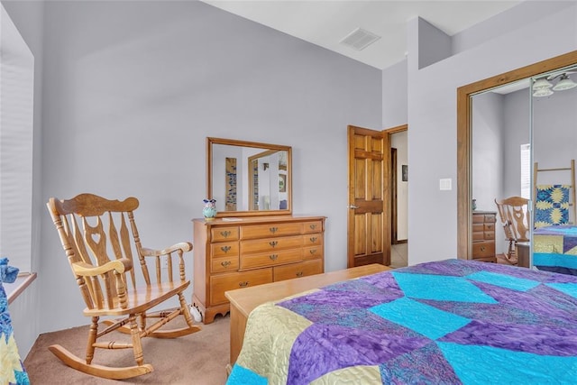28256 N County Road 3210th Rd, Wynnewood, OK 73098 - carpeted bedroom with high vaulted ceiling