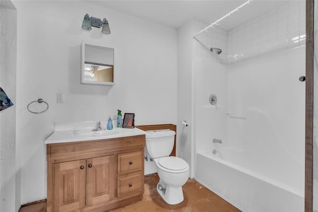 28256 N County Road 3210th Rd, Wynnewood, OK 73098 - bathroom with toilet, vanity, and shower / washtub combination