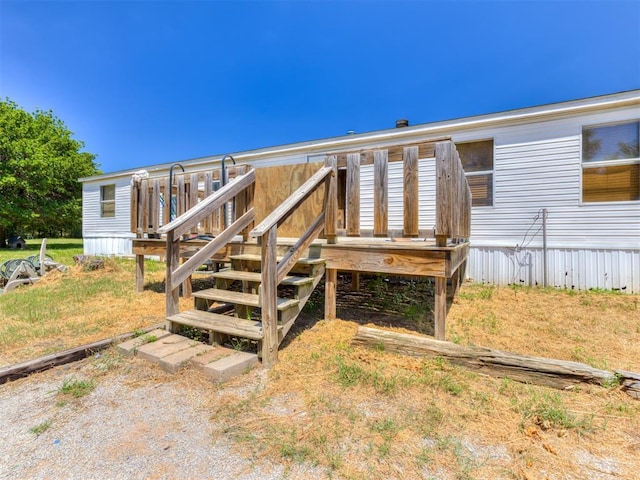 11550 Timber Trl, Lexington, OK 73051 - rear view of house with a wooden deck