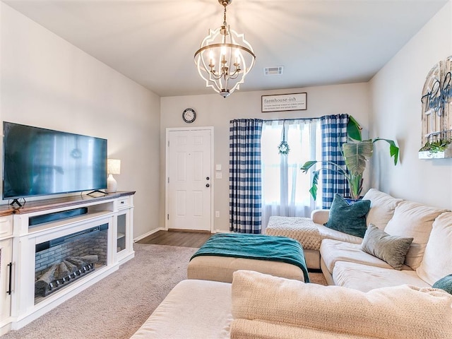 11704 NW 99th Ter, Yukon, OK 73099 - living room with a chandelier and baseboards