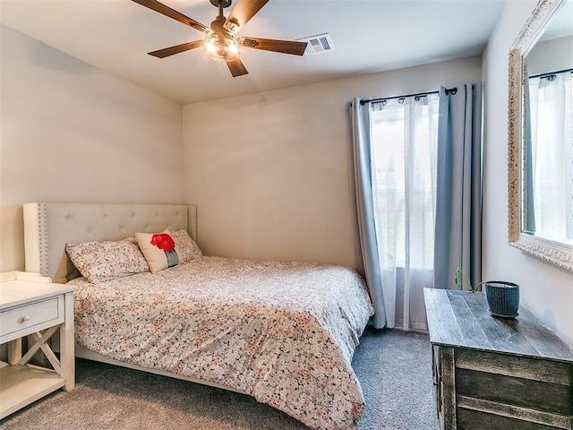 11704 NW 99th Ter, Yukon, OK 73099 - carpeted bedroom with multiple windows and a ceiling fan