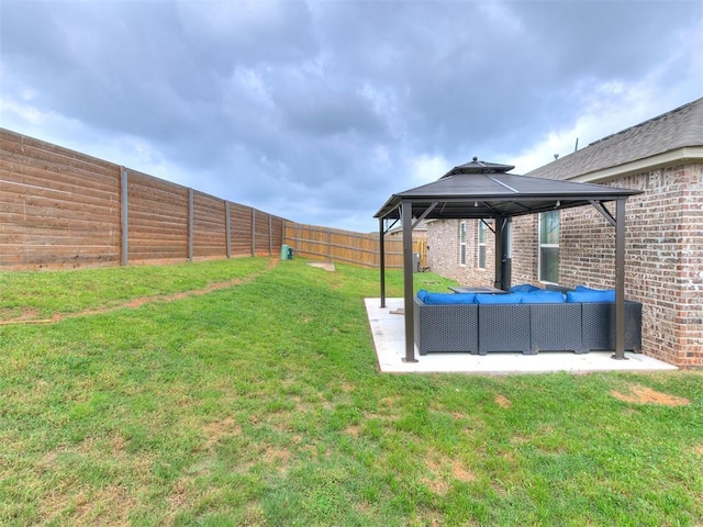11704 NW 99th Ter, Yukon, OK 73099 - view of yard featuring an outdoor living space, a gazebo, and a patio