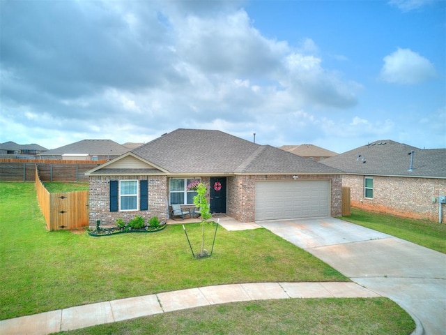 11704 NW 99th Ter, Yukon, OK 73099 - view of front facade featuring brick siding, an attached garage, driveway, and roof with shingles