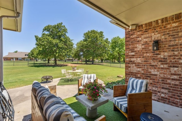 16523 Roserock Cir, Choctaw, OK 73020 - fenced backyard with a patio area, outdoor dining space, and an outdoor living space