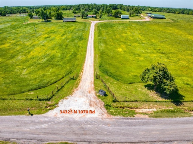 34325 E 1070th Rd, Mcloud, OK 74851 - aerial view of sparsely populated area featuring agricultural land