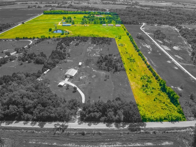 34325 E 1070th Rd, Mcloud, OK 74851 - aerial overview of property's location featuring property boundaries highlighted