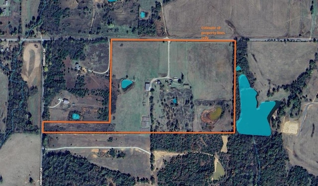 34325 E 1070th Rd, Mcloud, OK 74851 - map / location with property boundaries highlighted