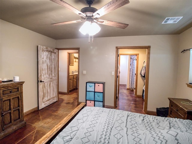 34325 E 1070th Rd, Mcloud, OK 74851 - bedroom featuring baseboards and a ceiling fan