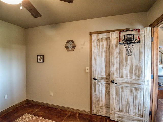 34325 E 1070th Rd, Mcloud, OK 74851 - unfurnished room with ceiling fan and baseboards