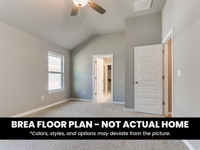 1100 Redwood Creek Dr, Yukon, OK 73099 - unfurnished bedroom with lofted ceiling, carpet, and baseboards