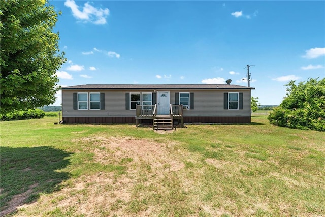 3177 County St Unit 2790, Cement, OK 73017 - manufactured / mobile home featuring a front yard and a deck