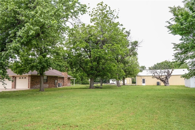 5624 N Mueller Ave, Bethany, OK 73008 - view of grassy yard with a garage
