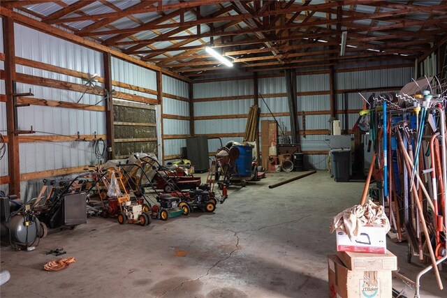 5624 N Mueller Ave, Bethany, OK 73008 - garage featuring metal wall