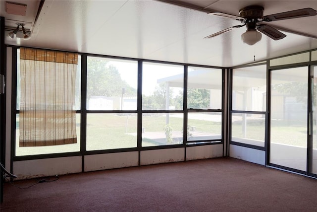 5624 N Mueller Ave, Bethany, OK 73008 - unfurnished sunroom with ceiling fan