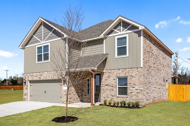 11904 SW 30th St, Yukon, OK 73099 - craftsman house with an attached garage, driveway, brick siding, and a shingled roof